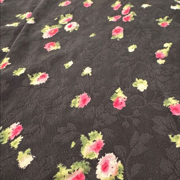 JONES NEW YORK Y2K Silk Pink Rosebud Floral A-Line Midi Skirt - Picture 5 of 8